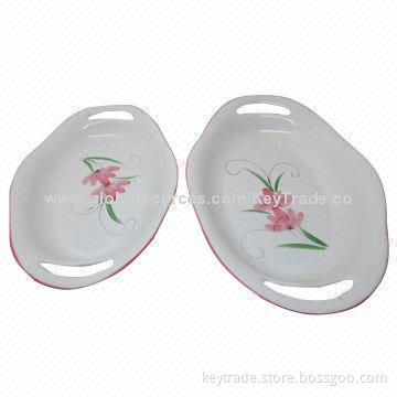Fine Porcelain 12-16-inch Oval Trays, Hand Paint with FDA, LFGB Marks